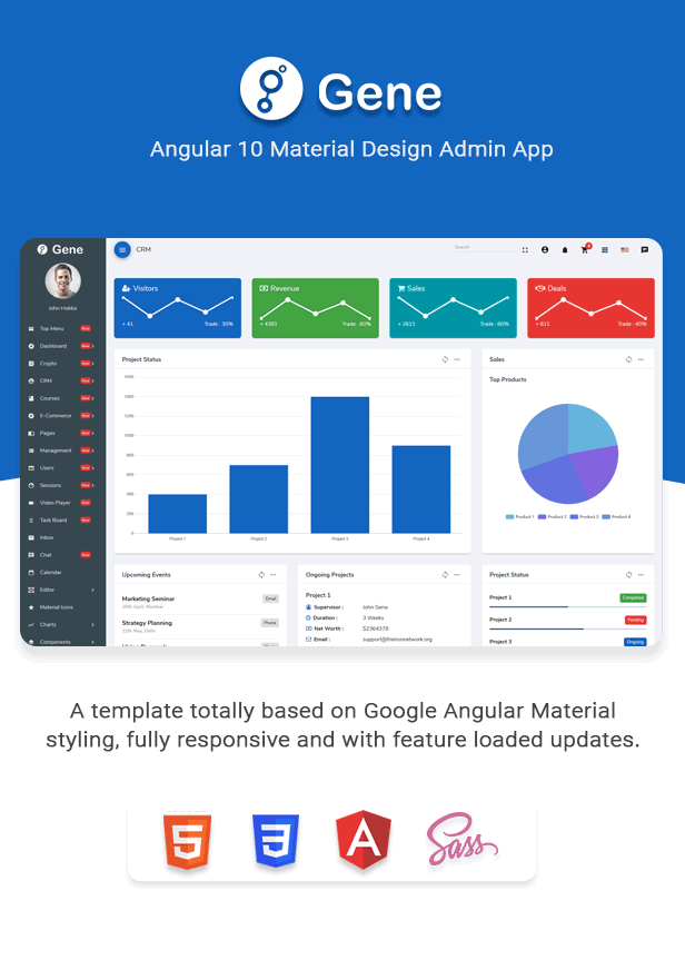Angular 10 Admin Template with Material Design - 3